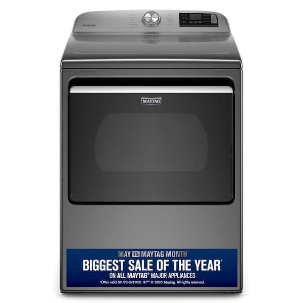 Maytag 7.4 cu. ft. 240-Volt Metallic Slate Smart Capable Electric Dryer with Hamper Door and Advanced Moisture Sensing