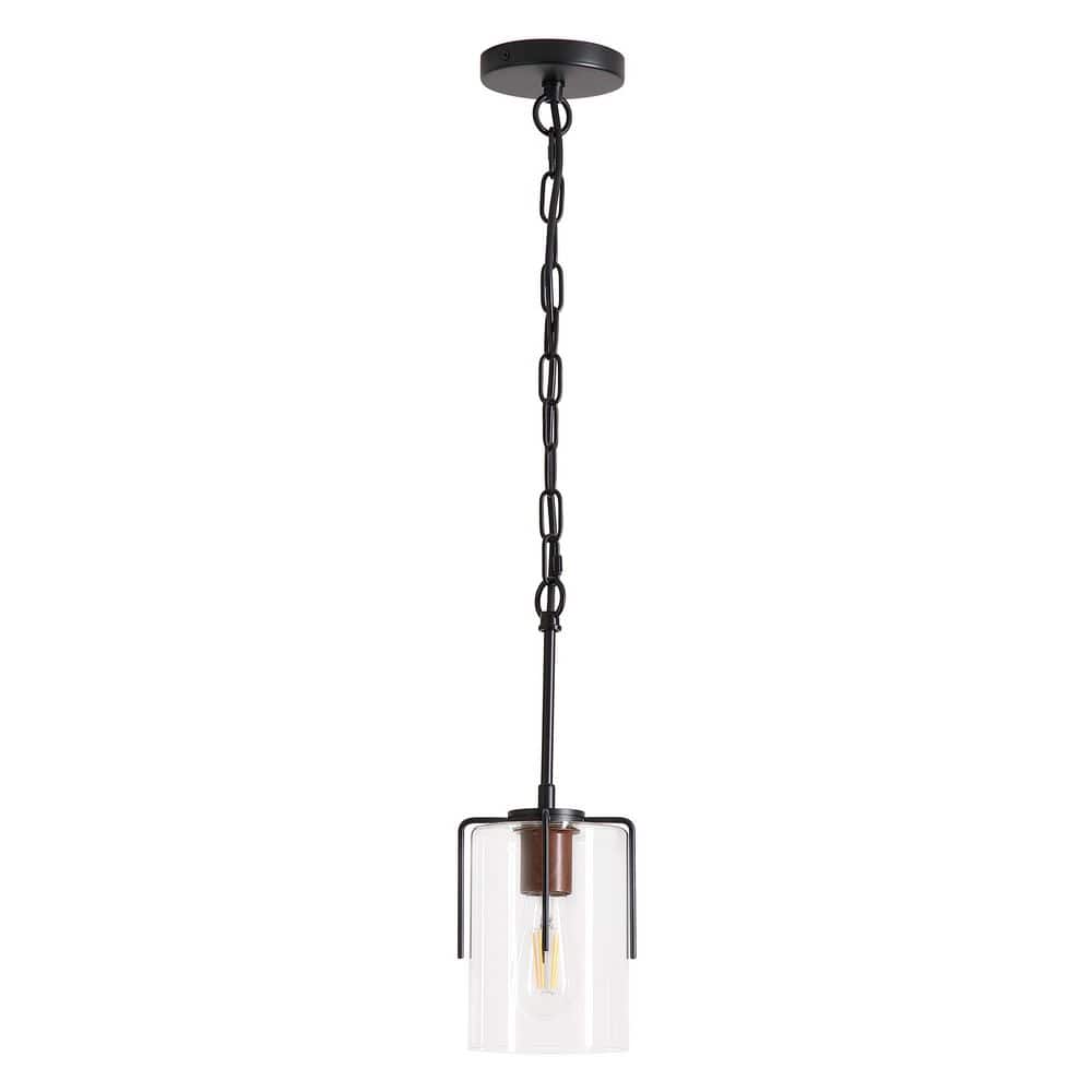 5 in. Modern 1-Light Metal Industrial Pendant Light with Clear Glass Shade and No Bulbs Included price history on PriceWatchPro