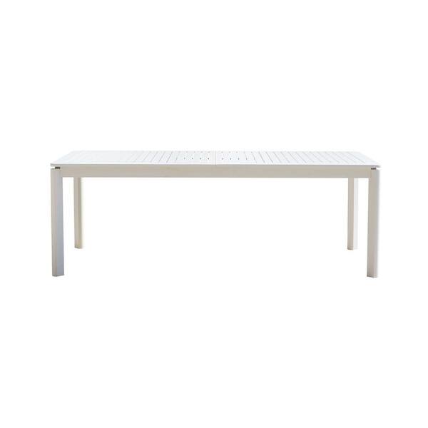 White extendable outdoor online dining table