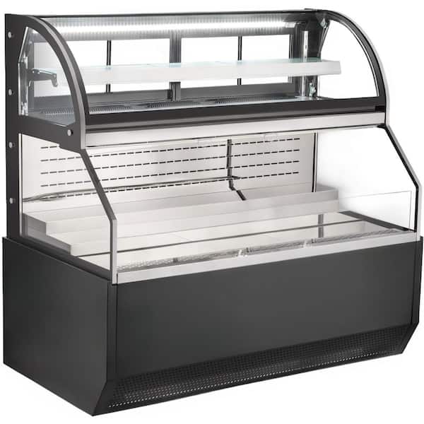 71 in 24.1 Cu. Ft. Auto/Cycle Defrost Commercial NSF Double-Deck Open Display Refrigerated Showcase EC685B-2 in Black