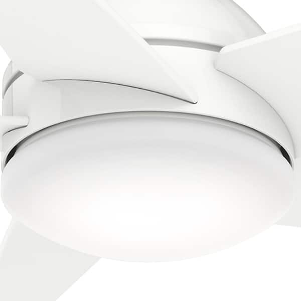 Casablanca - Isotope 44 in. LED Fresh White Indoor Ceiling Fan with Light and Wall Control