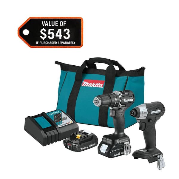 18V LXT Lithium-Ion Sub-Compact Brushless Cordless 2-piece Combo Kit (Hammer Driver-Drill/Impact Driver) 2.0Ah