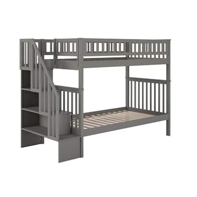 Atlantic Furniture Woodland Staircase, Cambridge Staircase Bunk Bed With Trundle