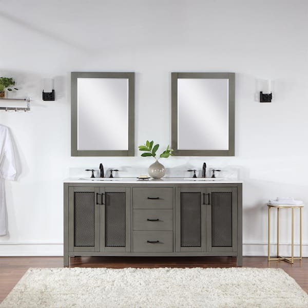 Altair Hadiya 72 in. W x 22 in. D x 34 in. H Double Sink Bath Vanity in ...