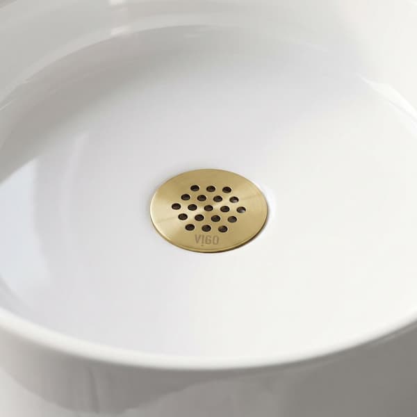 Vessel Bathroom Sink Drain in Matte Brushed Gold