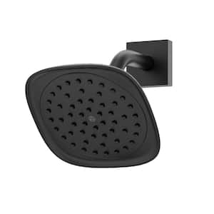 HydroMersion 1-Spray Pattern with 2.0 GPM 7 in. Wall Mounted Fixed Showerhead in Matte Black