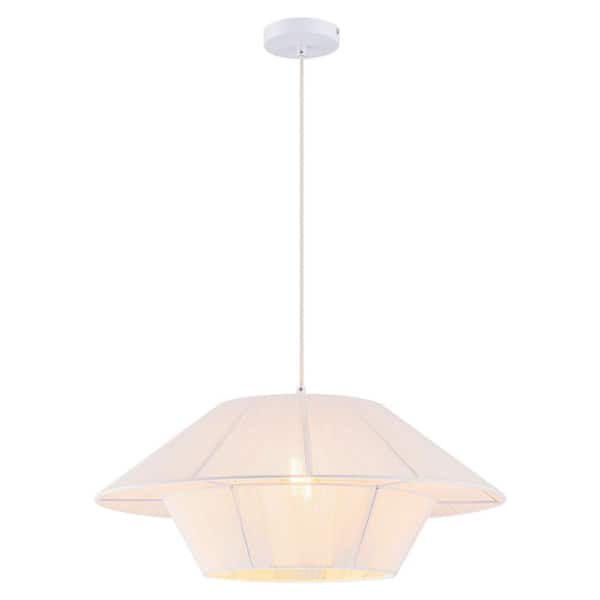 Rooks 1-Light Boho Farmhouse Beige Hand-Woven Ivory Rope Pendant Light