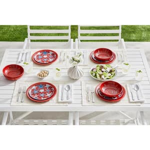 Taryn Melamine Accent Plates in Chili Red Starfish (Set of 6)