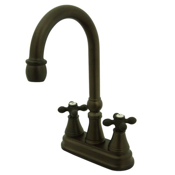 Kingston Brass Classic 2-Handle Bar Faucet with Solid Handles in Oil Rubbed Bronze