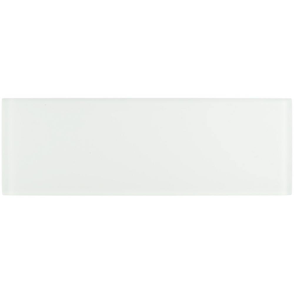 Lucid 4'' x 12'' White Glass Subway Tile