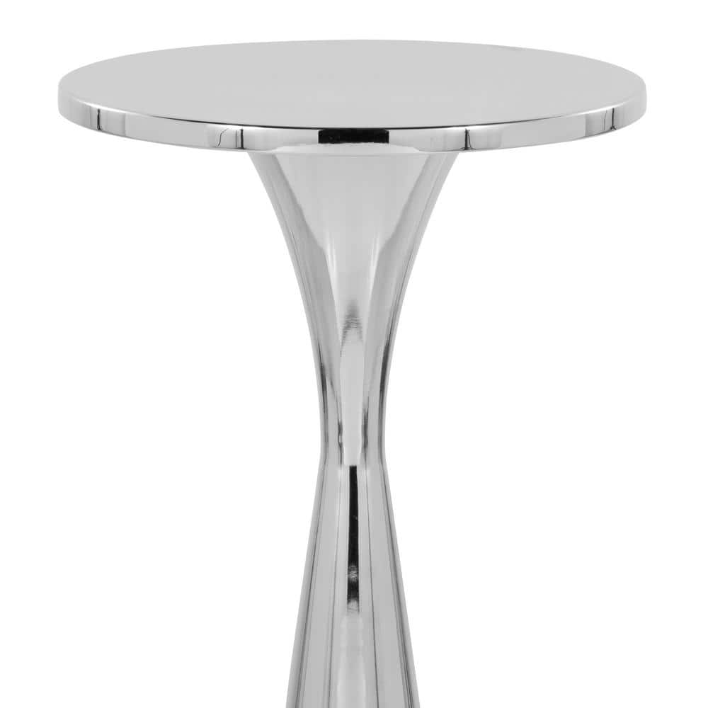 Gemma 9.5 in. Modern Brass Round Metal Top End Table - thumbnail 10