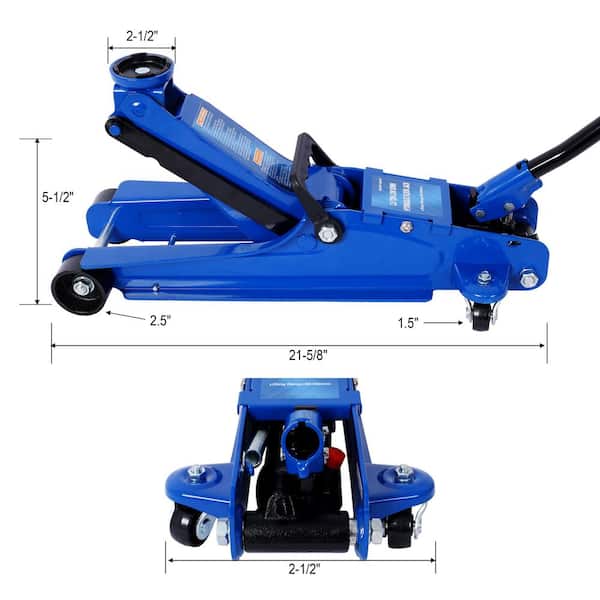 Amucolo 2.5 Ton Blue Low Profile, Heavy-Duty Steel Racing Floor