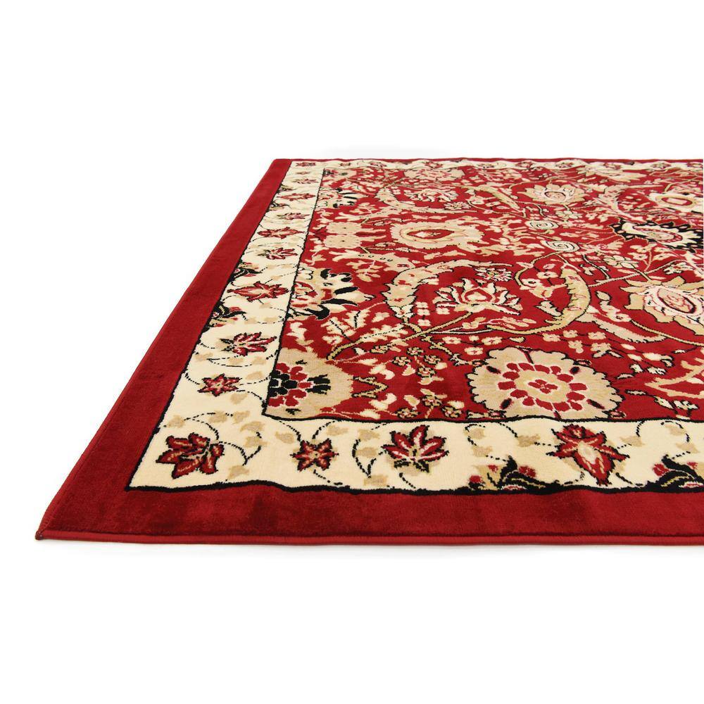 Handmade Espahan Red Synthetic Rectangular Rug - 7' x 10'