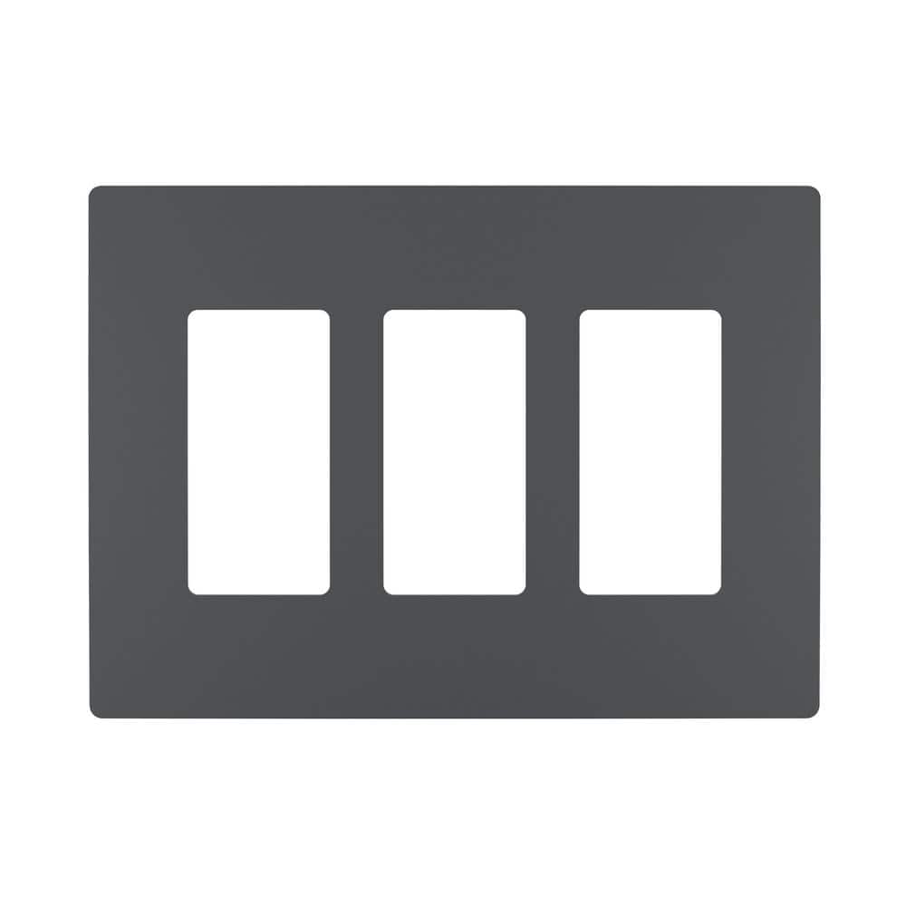 Black Polycarbonate 3-Gang Screwless Wall Plate
