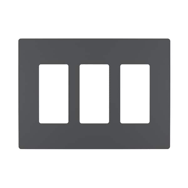 Legrand radiant 3-Gang 3-Decorator/Rocker Screwless Wall Plate, Black (1-Pack)