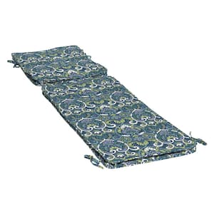 ProFoam 72 in. x 21 in. Outdoor Chaise Cushion Cover, Sapphire Aurora Blue Damask