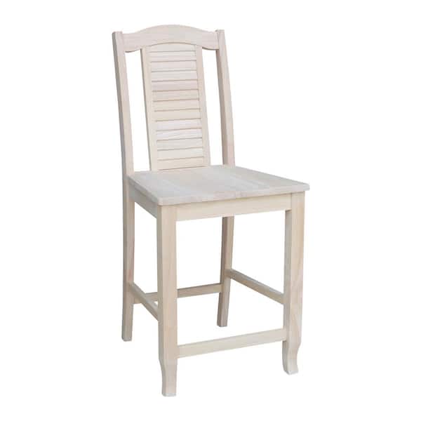 International Concepts 24 in. H Unfinished Seaside Counter Height Stool