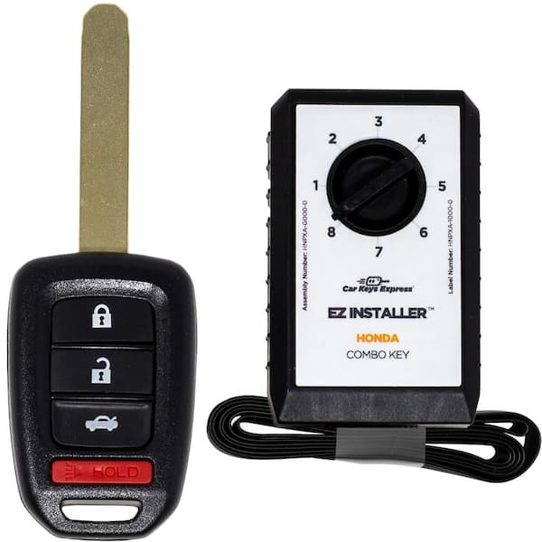 Honda Simple Key-4 Button Remote and Key Combo and Programmer with Lock, Unlock, Trunk, and Panic