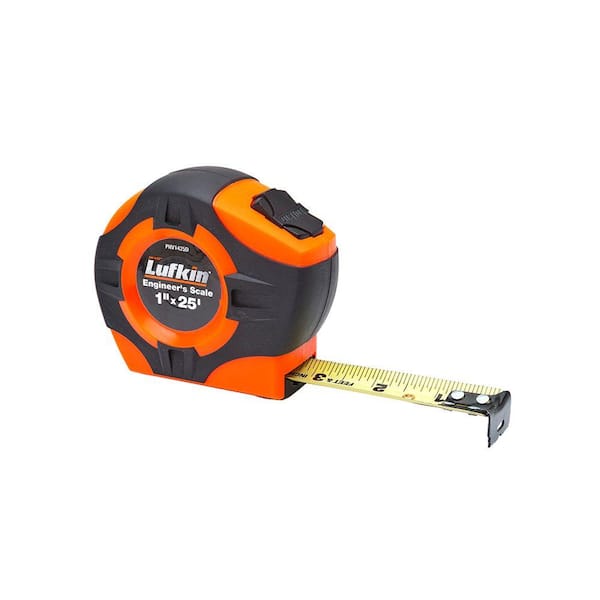 Lufkin 1 in. x 25 ft. Power Return Engineer's Tape Measure PHV1425D ...