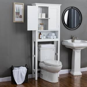 26 in. W x 68.26 in. H x 9.25 in. D White Over-the-Toilet Storage