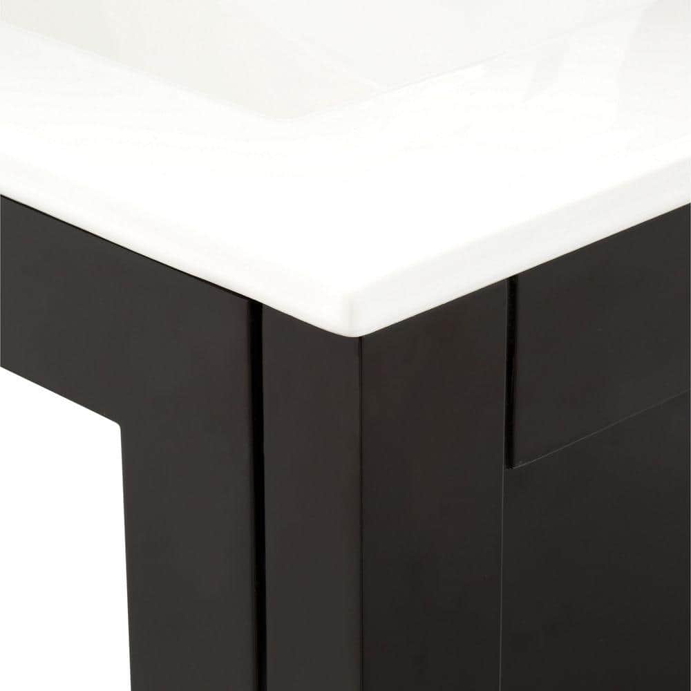Espresso 24" Modern Free-Standing Bathroom Vanity Set with Ceramic Sink