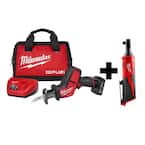 M12 FUEL 12V Lithium-Ion Brushless Cordless HACKZALL Reciprocating Saw Kit W/ M12 3/8 in. Ratchet