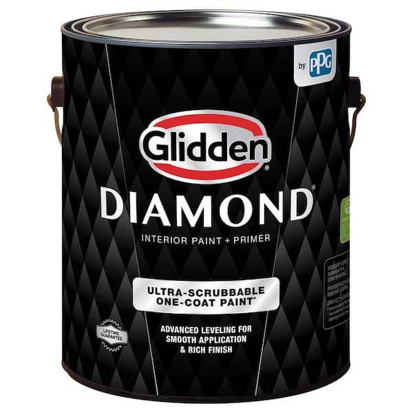 Glidden Diamond 1 Gal. Pure White Base 1 Flat Interior Paint with Primer