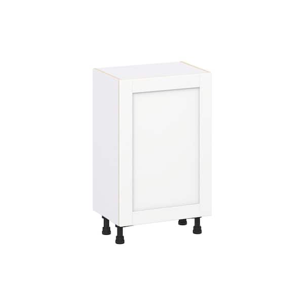 Milton 21 in. W x 14 in. D x 34.5 in. H Assembled Shaker Full Height Door Base Kitchen Cabinet in Bright White