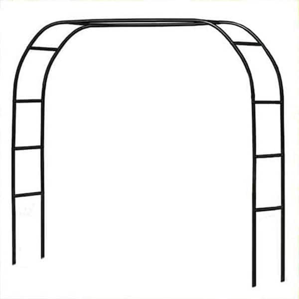 76.8 in. x 90.5 in. Metal Garden Pergola Arch for Weddings Parties Vines Climbing Plants Black