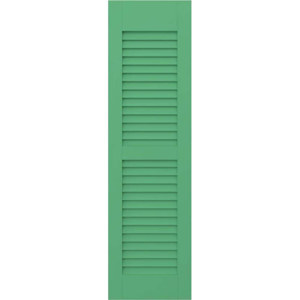 18 in. W x 69 in. H Americraft 2 Equal Louver Exterior Real Wood Shutters Pair in Lily Pads price history on PriceWatchPro
