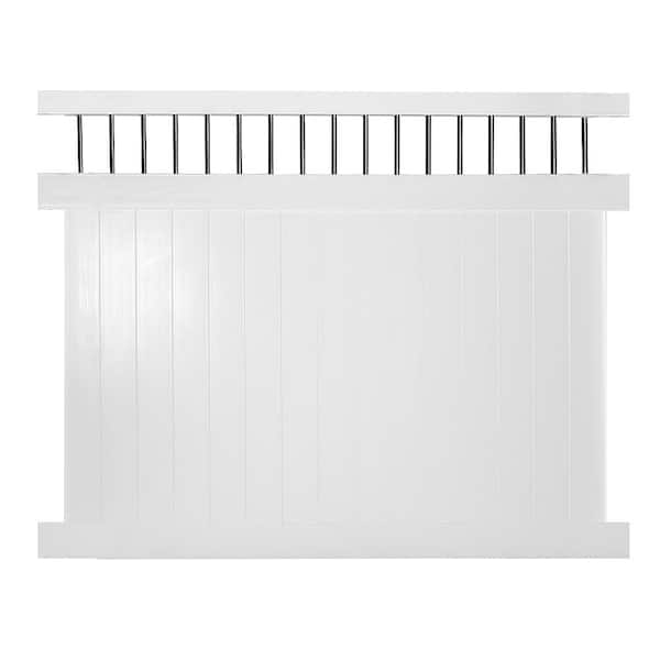 Weatherables Bradford 5 ft. H x 8 ft. W White Vinyl Privacy Fence Panel Kit