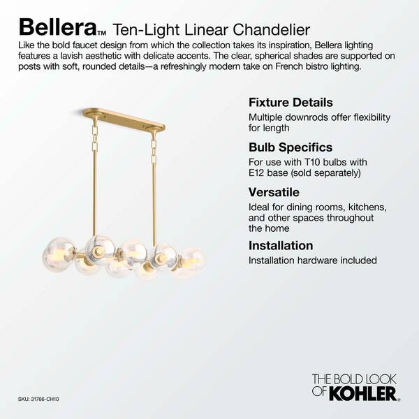 KOHLER Bellera 13-Light Polished Nickel Chandelier
