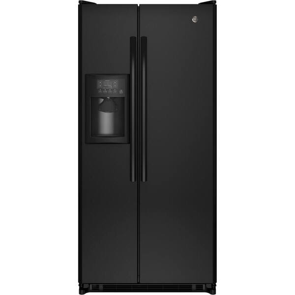 GE 31.5 in. W 20.0 cu. ft. Side by Side Refrigerator in Black