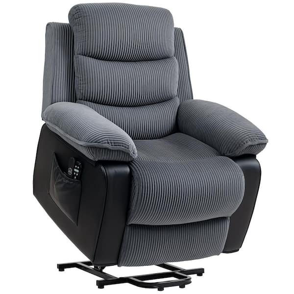 Power Lift Recliner Chair with Massage and Heat, Electric Lift Chair with Remote Controllers and Side Pockets, Gray
