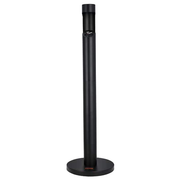 Cigarette Butt Receptacle, Cylinder Cigarette Butt Container, Black, Stainless Steel, Freestanding, Outdoor Ashtray