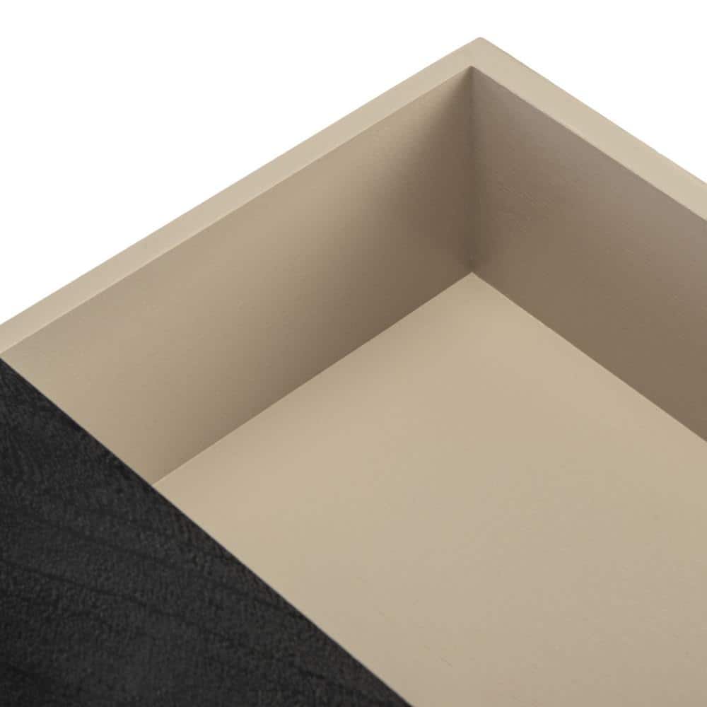 Ajana Black and Greige Wood Metal Accent Table with Storage