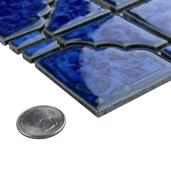 Moonbeam Blue Cloud 6 in. x 6 in. Porcelain Mosaic Take Home Tile Sample