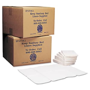 Baby Changing Station Sanitary Bed Liners, 13 x 19, White, 500/Carton