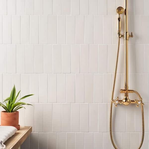 Vibe Chalk White 2.36 in. x 7.87 in. Matte Cement Subway Wall Tile (3.88 sq. ft./Case)