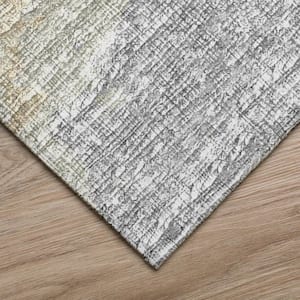 Accord Beige 8 ft. x 8 ft. Abstract Indoor/Outdoor Washable Area Rug