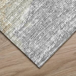 Accord Beige 8 ft. x 10 ft. Abstract Indoor/Outdoor Washable Area Rug