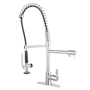 Single-Handle Pre-Rinse Spray Utility Pull-Down Sprayer Kitchen Faucet in Chrome