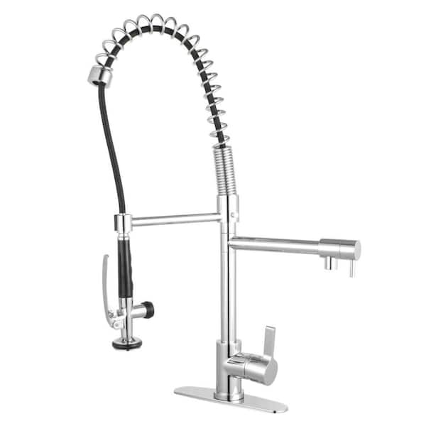 Kingston Brass Single-Handle Pre-Rinse Spray Utility Pull-Down Sprayer Kitchen Faucet in Chrome