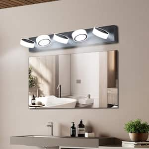 37 in. 5-Lights Bathroom Light Fixtures Over Mirror Modern LED Vanity Lighting Fixtures for Mirror,Powder Room, Bedroom