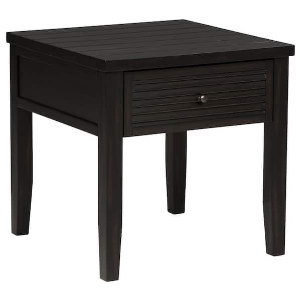 Coaster Concord 24 in. Distressed Java Square Wood End Table with Drawer