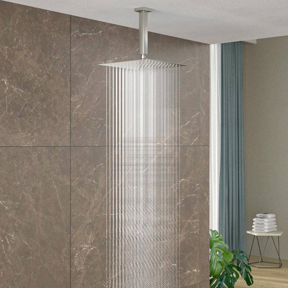 Brushed Nickel Ceiling Mount Straight Shower Arm