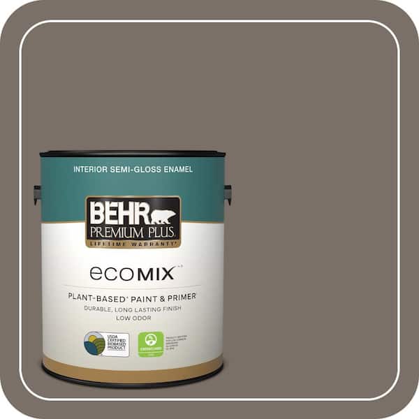 1 gal. #N200-6 Kindling Semi-Gloss Enamel EcoMix Plant-Based Interior Paint & Primer