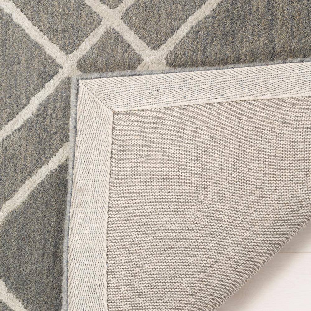 Handmade Tufted Round Grey Wool Area Rug
