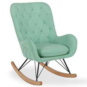 Fritz Teal Rocker Chair with Side Storage Pockets
