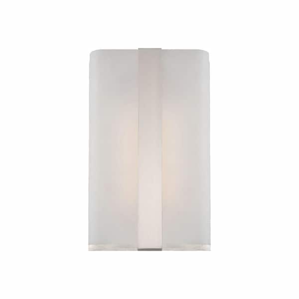Designers Fountain Urban 5.75 in. Integrated LED Satin Platinum Modern Wall Sconce with Frosted Glass Shade